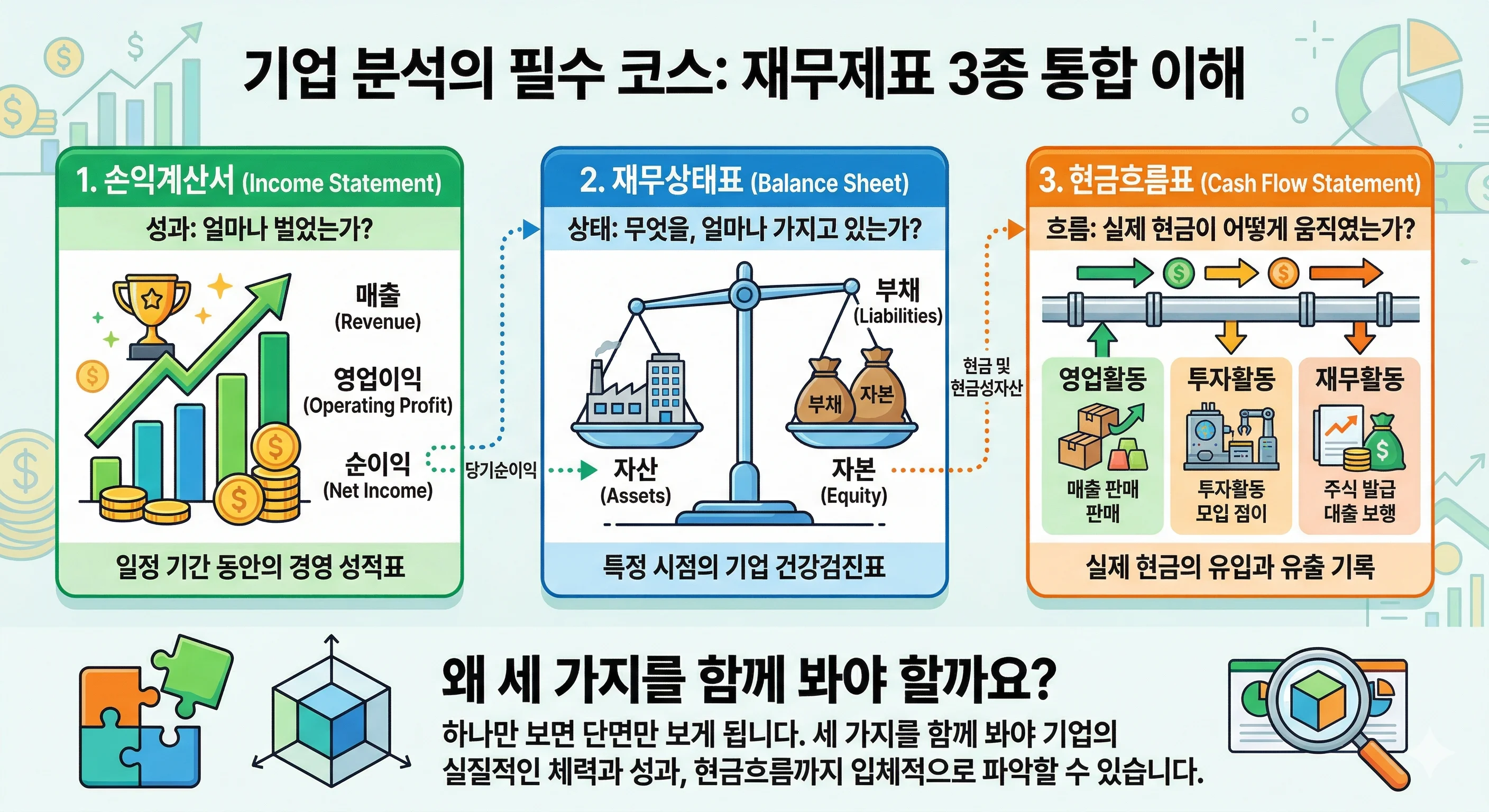 재무제표 3종 뜻 | 손익계산서 재무상태표 현금흐름표를 같이 봐야 하는 이유