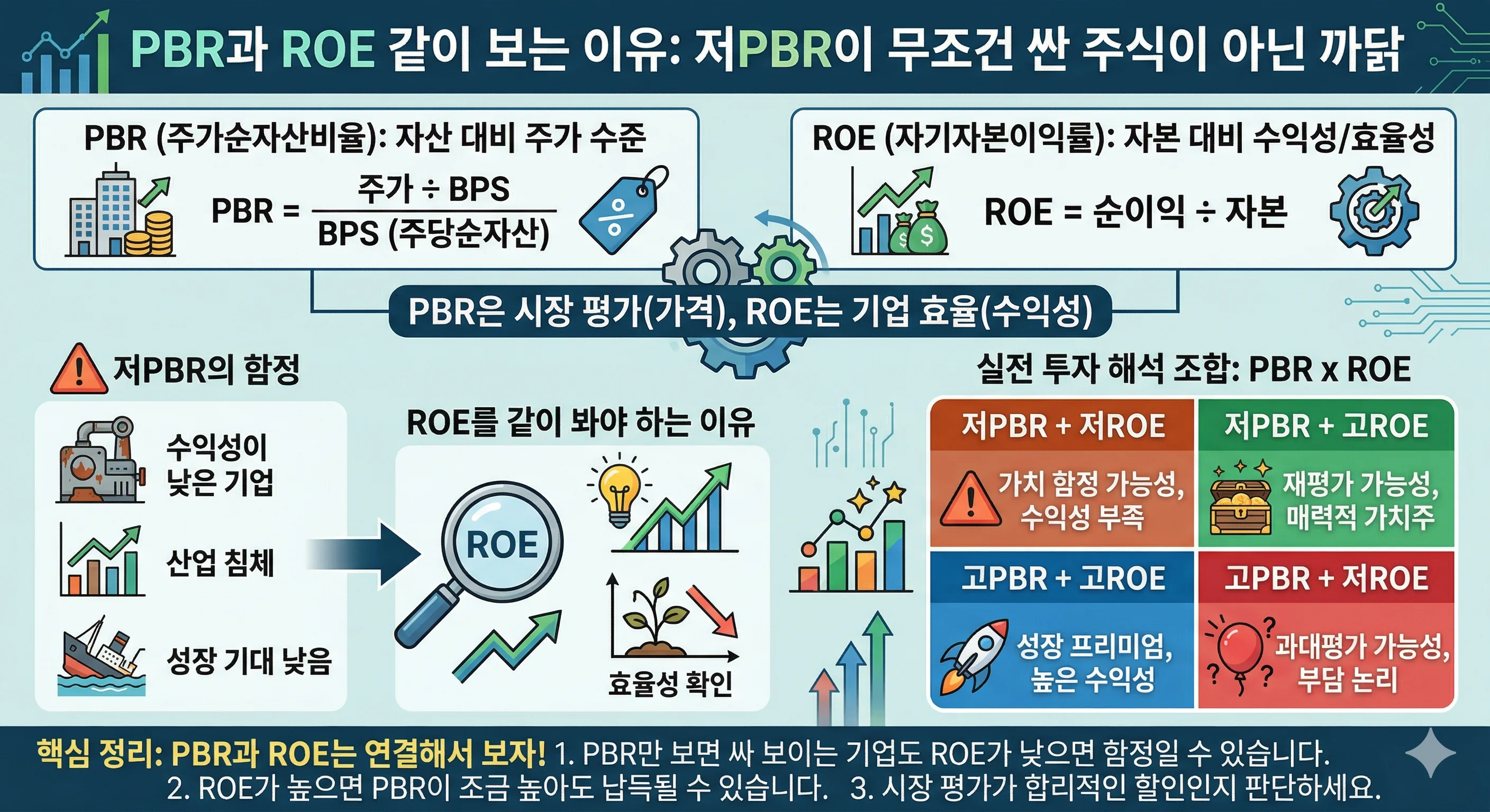 PBR과 ROE 같이 보는 이유 | 저PBR이 싼 주식처럼 보여도 다시 봐야 하는 까닭
