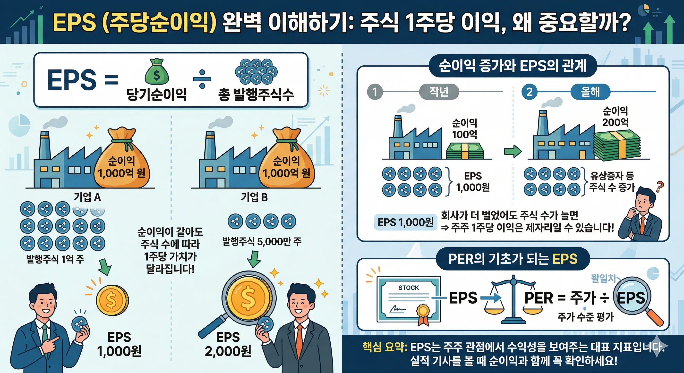 EPS 뜻 | 주식 1주당 이익을 왜 따로 보는지 쉽게 이해하기