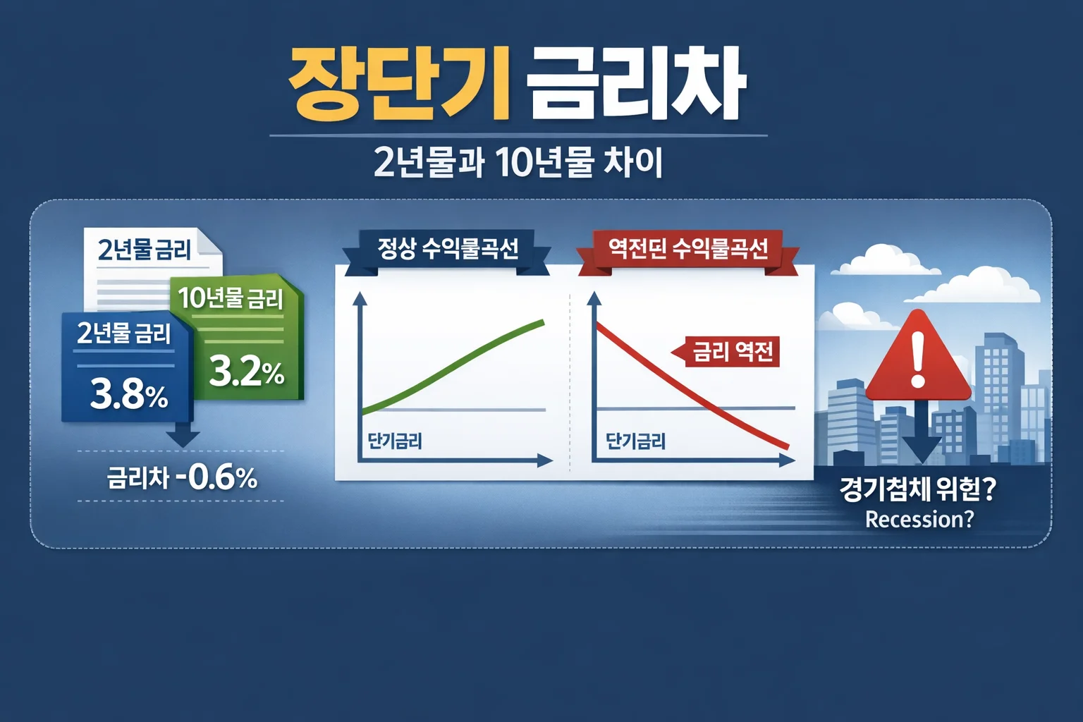 장단기 금리차 뜻 | 2년물과 10년물 차이가 왜 경기침체 신호로 불릴까
