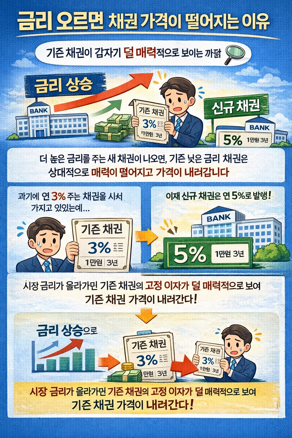 금리 오르면 채권 가격이 떨어지는 이유 | 기존 채권이 갑자기 덜 매력적으로 보이는 까닭
