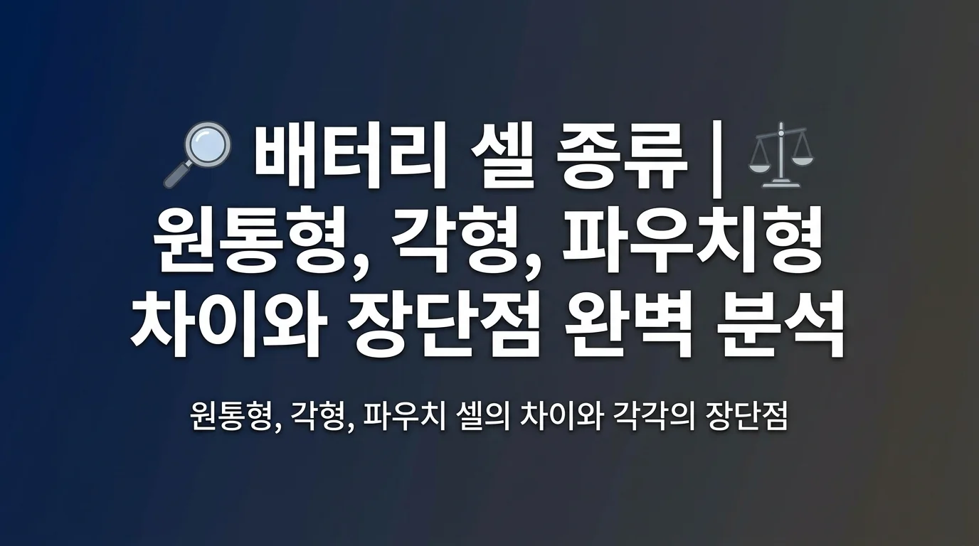 배터리 셀 종류 | 원통형, 각형, 파우치형 차이와 장단점 완벽 분석