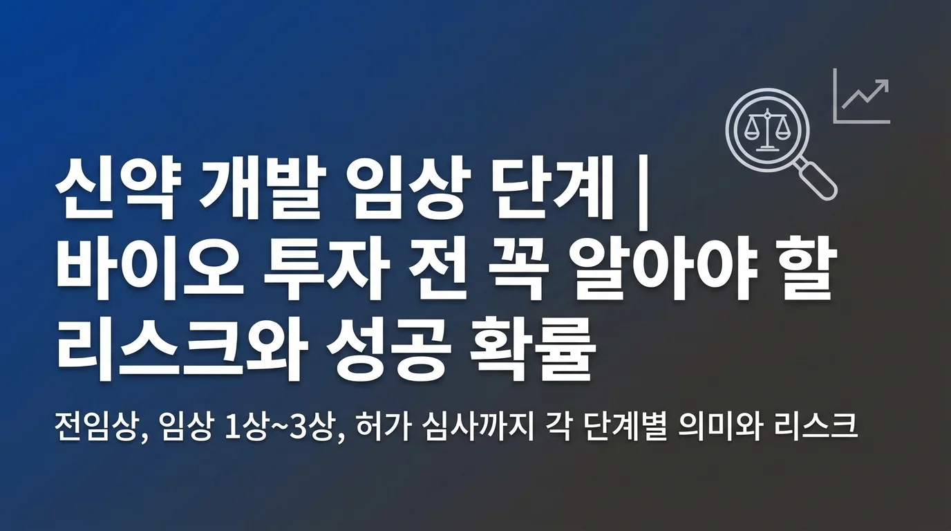 신약 개발 임상 단계 | 바이오 투자 전 꼭 알아야 할 리스크와 성공 확률